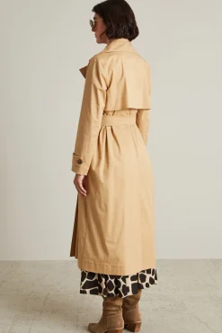 Trench lungo con cintura - Beige