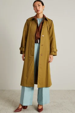 Trench lungo doppiopetto - Verde Kaki