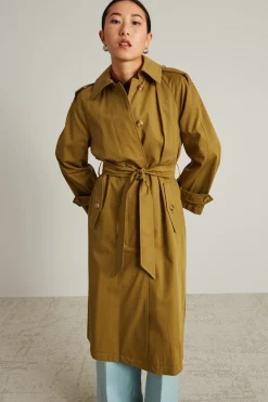 Trench lungo doppiopetto - Verde Kaki