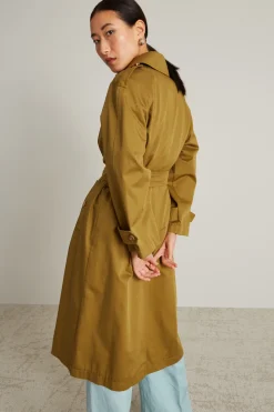 Trench lungo doppiopetto - Verde Kaki