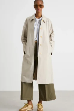 Trench monopetto in twill antigoccia - Grigio