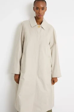 Trench monopetto in twill antigoccia - Grigio