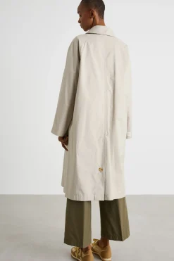 Trench monopetto in twill antigoccia - Grigio