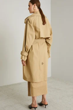 Trench over con cintura - Sabbia