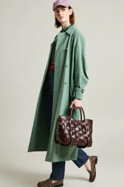 Trench oversize in canvas - Verde Salvia