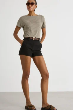T-shirt aderente - Beige Marrone