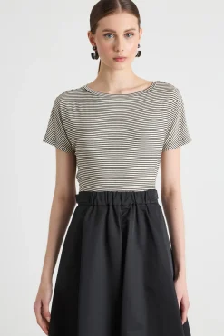 T-shirt aderente - Nero Bianco