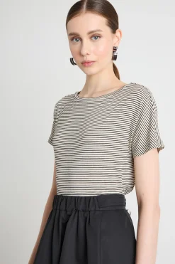 T-shirt aderente - Nero Bianco