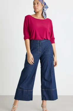 T-shirt ampia con maniche lunghe - Rosa