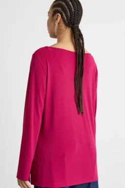 T-shirt ampia con maniche lunghe - Rosa