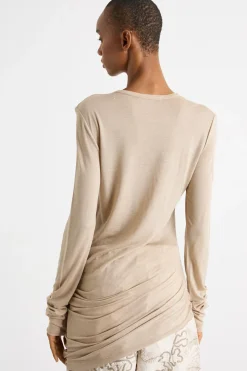 T-shirt asimmetrica - Beige