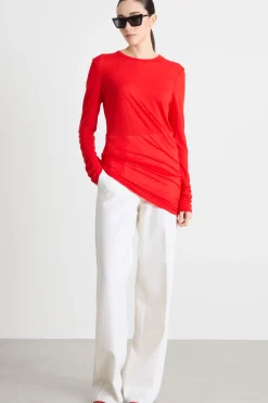T-shirt asimmetrica - Rosso