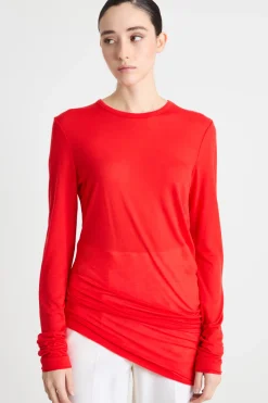 T-shirt asimmetrica - Rosso