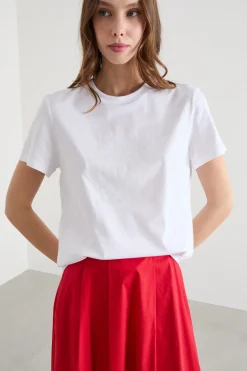 T-shirt basica in jersey - Bianco