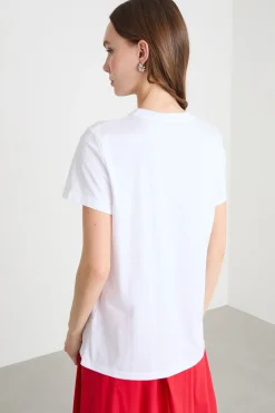 T-shirt basica in jersey - Bianco