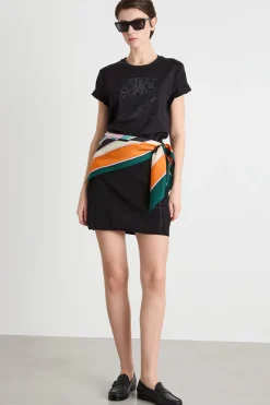 T-shirt basica in jersey - Nero
