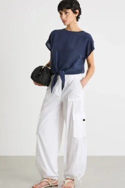 T-shirt bimateriale - Blu