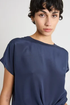 T-shirt bimateriale - Blu