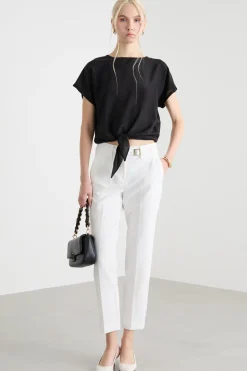 T-shirt bimateriale - Nero