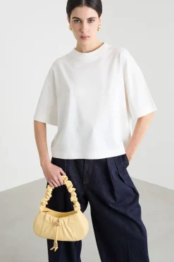 T-shirt boxy a spalla scesa - Bianco