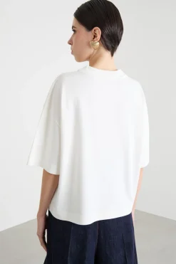 T-shirt boxy a spalla scesa - Bianco