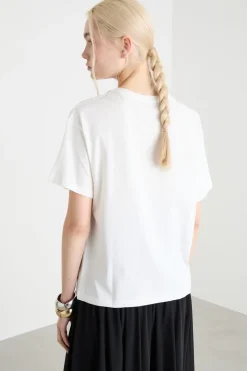 T-shirt boxy con strass - Bianco