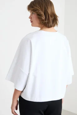 T-shirt boxy in jersey - Bianco