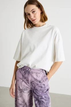 T-shirt boxy in jersey - Bianco
