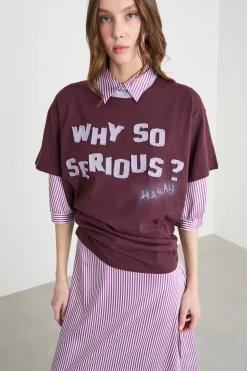 T-shirt con applicazioni - Bordeaux