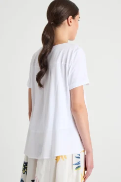 T-shirt con balza - Bianco