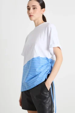 T-shirt con coulisse - Bianco Azzurro