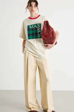 T-shirt con dettagli laminati - Avorio