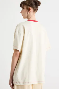 T-shirt con dettagli laminati - Avorio