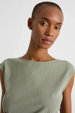 T-shirt con drappeggio - Verde