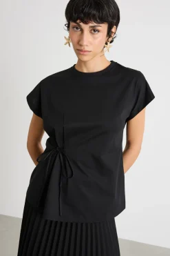 T-shirt con fiocco - Nero