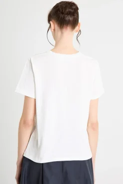 T-shirt con fondo smerlato - Bianco