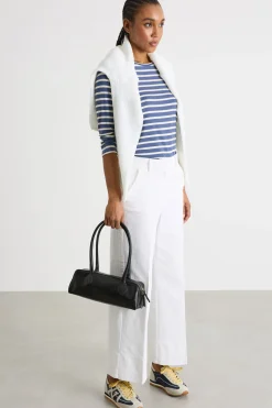 T-shirt con manica a tre quarti - Blu Bianco