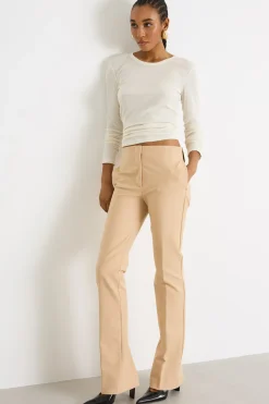 T-shirt con manica lunga in tulle - Bianco