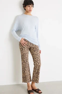 T-shirt con maniche a kimono - Azzurro
