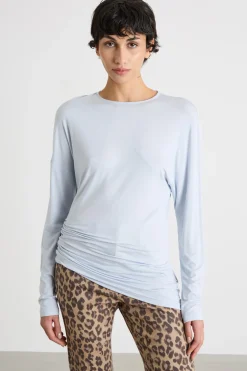 T-shirt con maniche a kimono - Azzurro