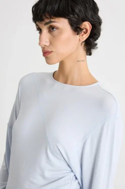 T-shirt con maniche a kimono - Azzurro