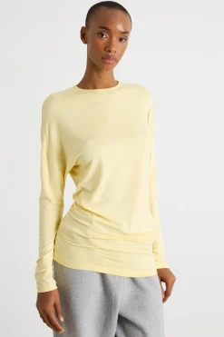 T-shirt con maniche a kimono - Giallo
