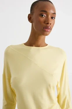 T-shirt con maniche a kimono - Giallo