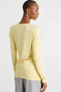 T-shirt con maniche a kimono - Giallo