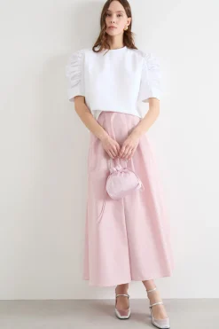T-shirt con maniche arricciate - Bianco