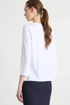 T-shirt con maniche a tre quarti - Bianco