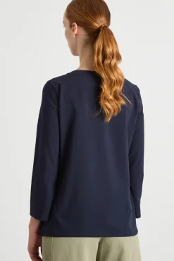 T-shirt con maniche a tre quarti - Blu