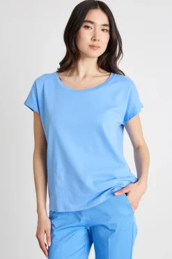 T-shirt con maniche corte a kimono - Azzurro
