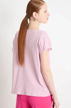 T-shirt con maniche corte a kimono - Rosa