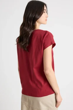 T-shirt con maniche corte a kimono - Rosso
